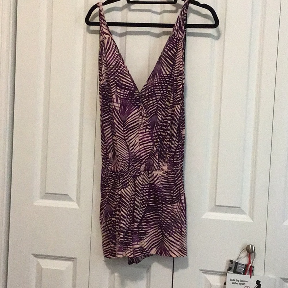 PURPLE COTTON PALM ROMPER